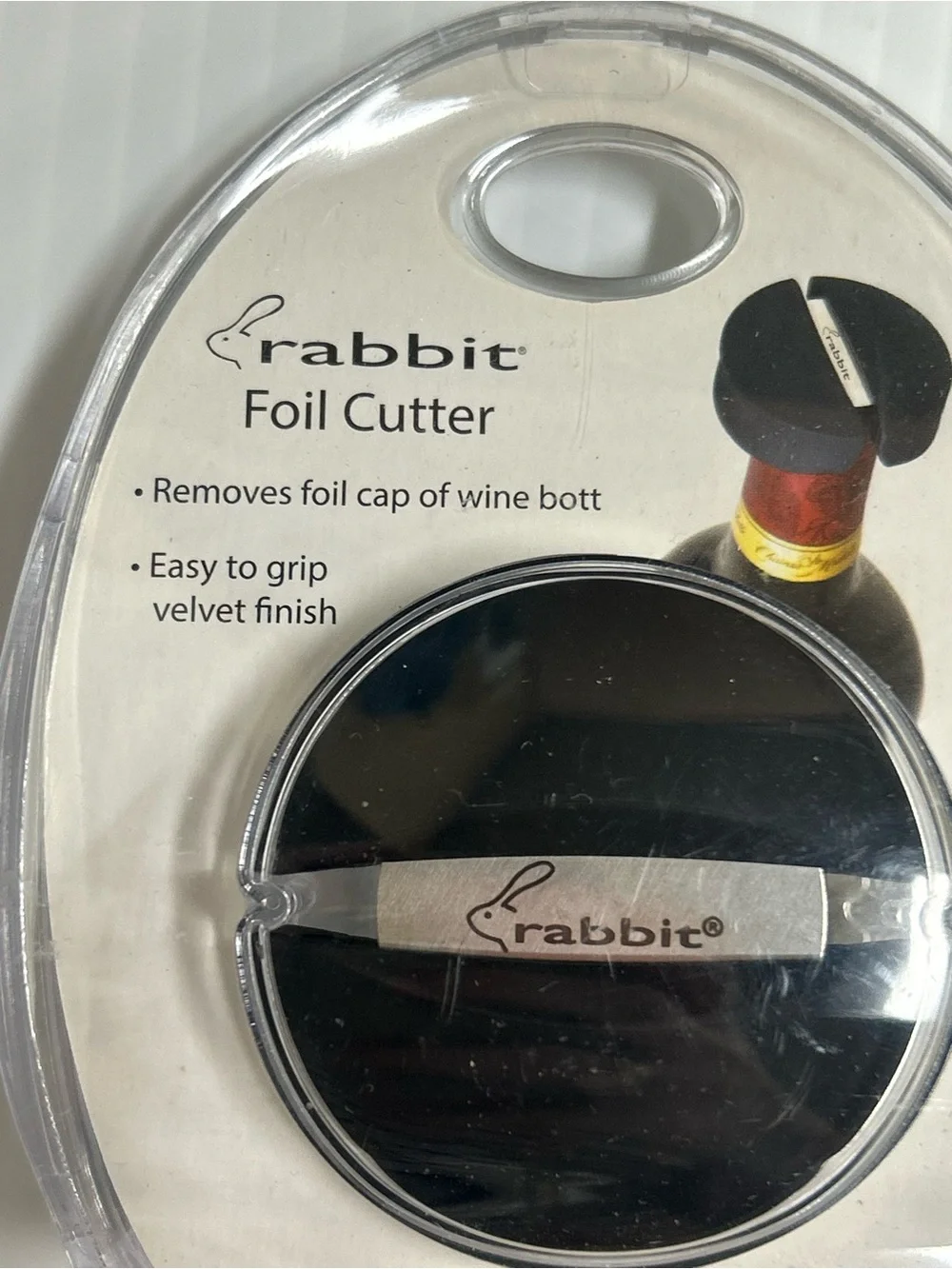Rabbit Wine Bottle Foil Cutter (Black), 1 EA - W6113 3.15 Inch, Black